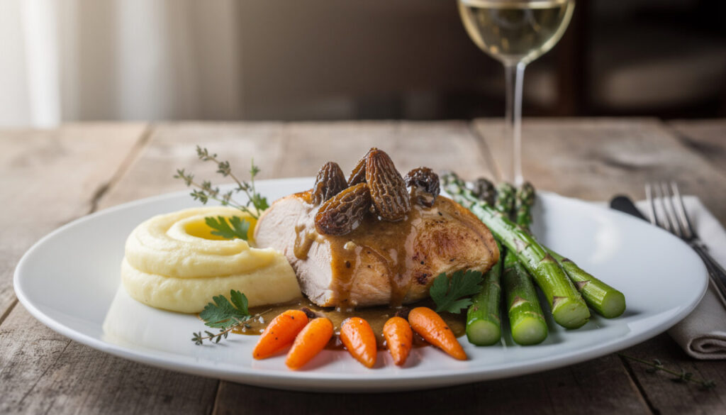Accompagnements parfaits pour poularde aux morilles, accords gastronomiques