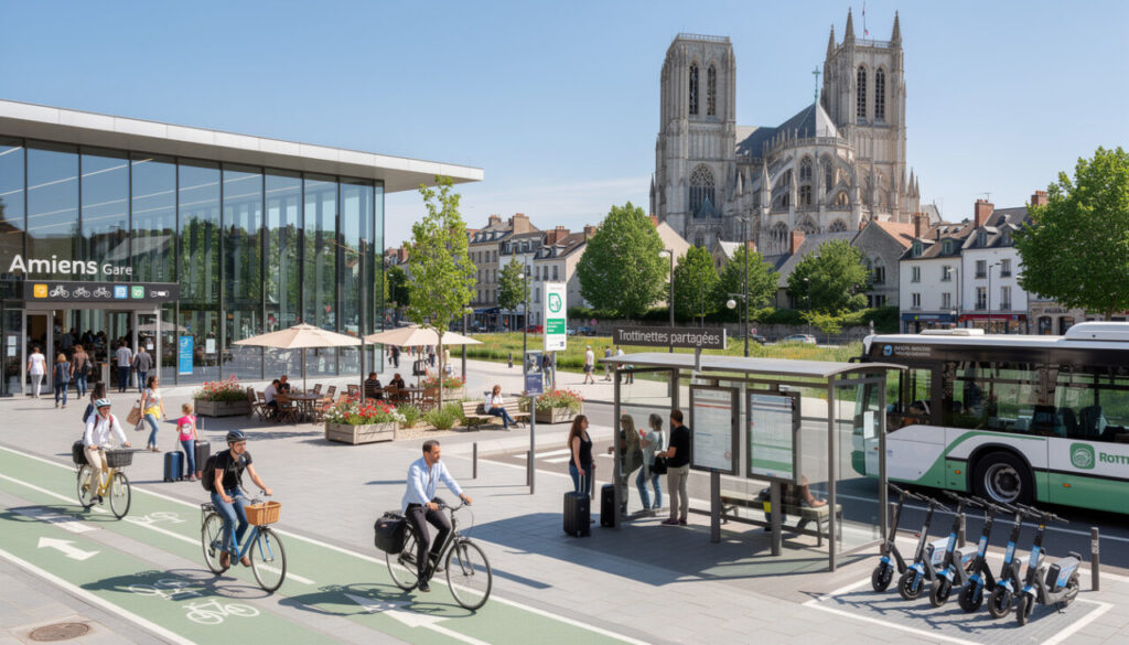 découvrez comment rejoindre facilement les principaux sites d'amiens depuis la gare sans utiliser de voiture, grâce aux options de transport écologique et pratique.