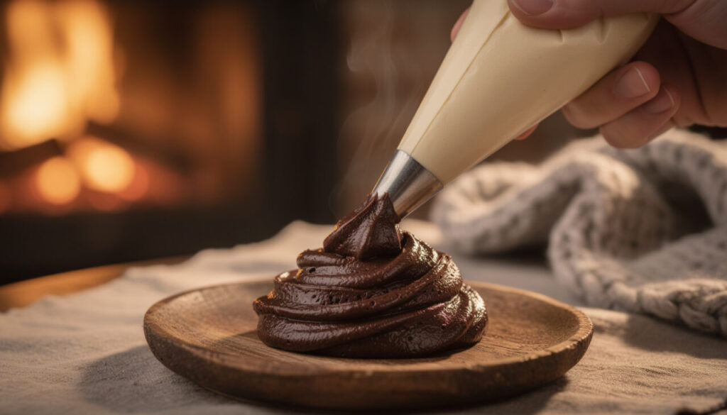 découvrez notre recette de brownie fondant à la poche, le goûter parfait pour réchauffer vos soirées d'hiver avec douceur et gourmandise.