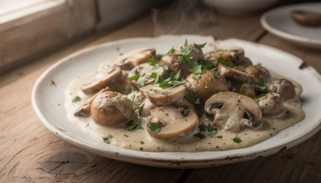 découvrez notre recette rapide et savoureuse de champignons à la crème et persil, un délicieux plat campagnard prêt en seulement 15 minutes pour un repas authentique et réconfortant.