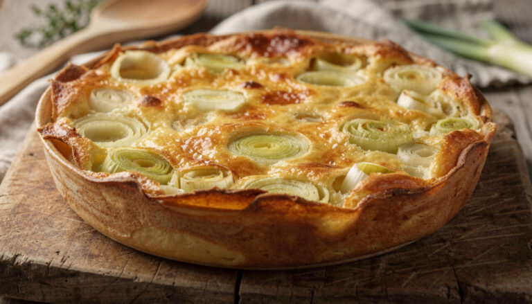 découvrez un clafoutis salé inédit alliant poireaux fondants, pâte douce et comté gratiné pour une explosion de saveurs réconfortantes et gourmandes.