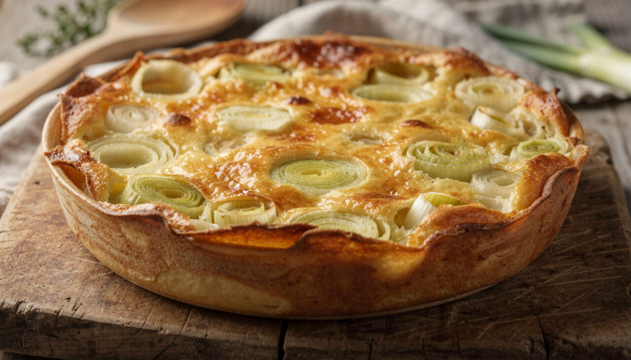 découvrez un clafoutis salé inédit alliant poireaux fondants, pâte douce et comté gratiné pour une explosion de saveurs réconfortantes et gourmandes.