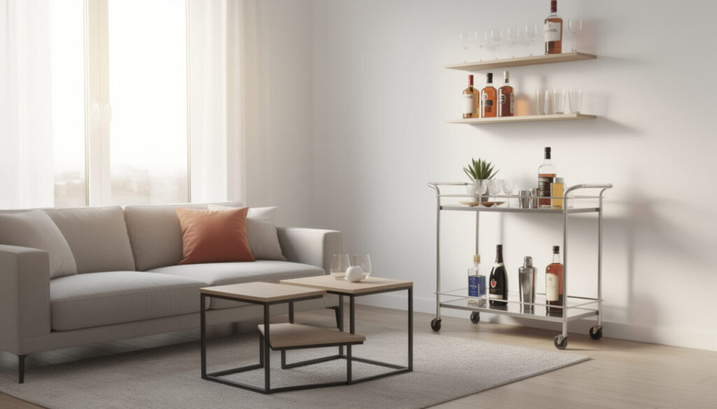 découvrez nos astuces pour aménager un coin bar convivial dans un petit salon sans encombrer l'espace, alliant style et fonctionnalité.