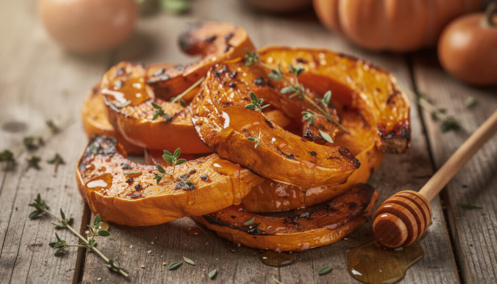 découvrez la recette savoureuse des courges rôties au miel et thym, le légume d'automne qui sublime vos repas et devient la star de votre table.