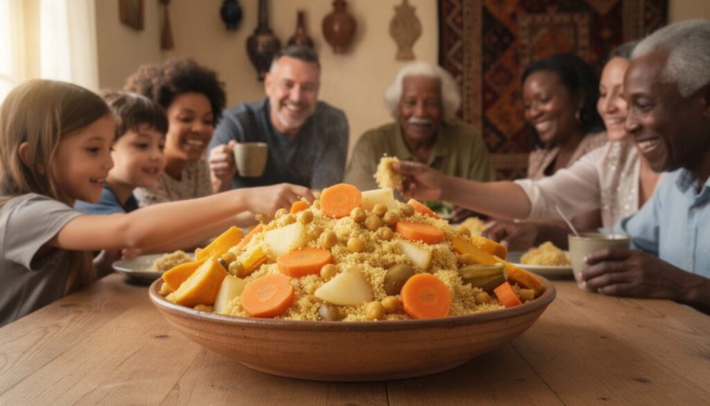 découvrez une recette de couscous maison aux légumes d'hiver, un plat réconfortant et savoureux qui réunit toute la famille autour de la table pour des moments chaleureux.