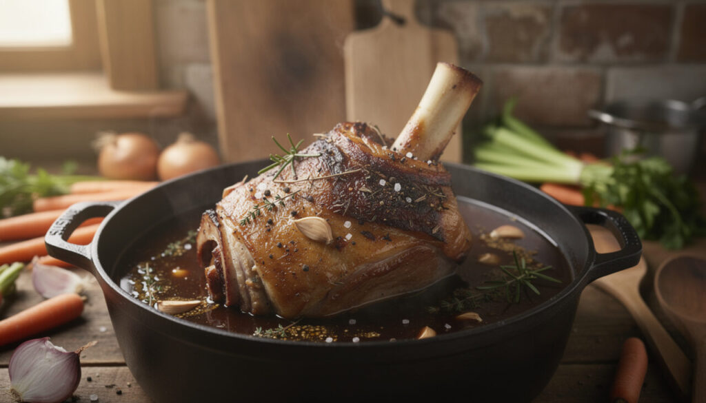 découvrez comment réussir la cuisson lente du jarret de porc en 3 heures pour obtenir un plat tendre et savoureux qui ravira vos papilles.