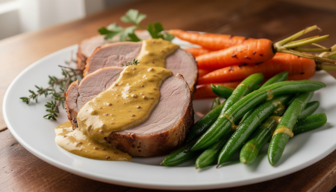 découvrez notre recette savoureuse de filet mignon de porc accompagné d'une sauce moutarde crémeuse, idéale pour sublimer votre dîner en toute simplicité.