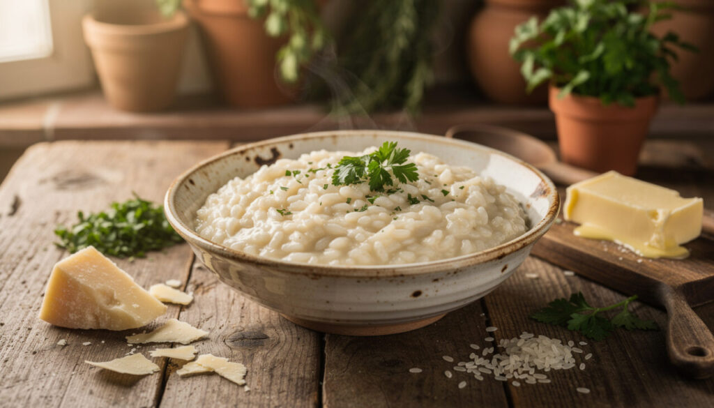 découvrez la recette authentique du riz risotto crémeux sans bouillon spécial, réalisée selon la vraie méthode de la nonna pour un goût traditionnel et savoureux.