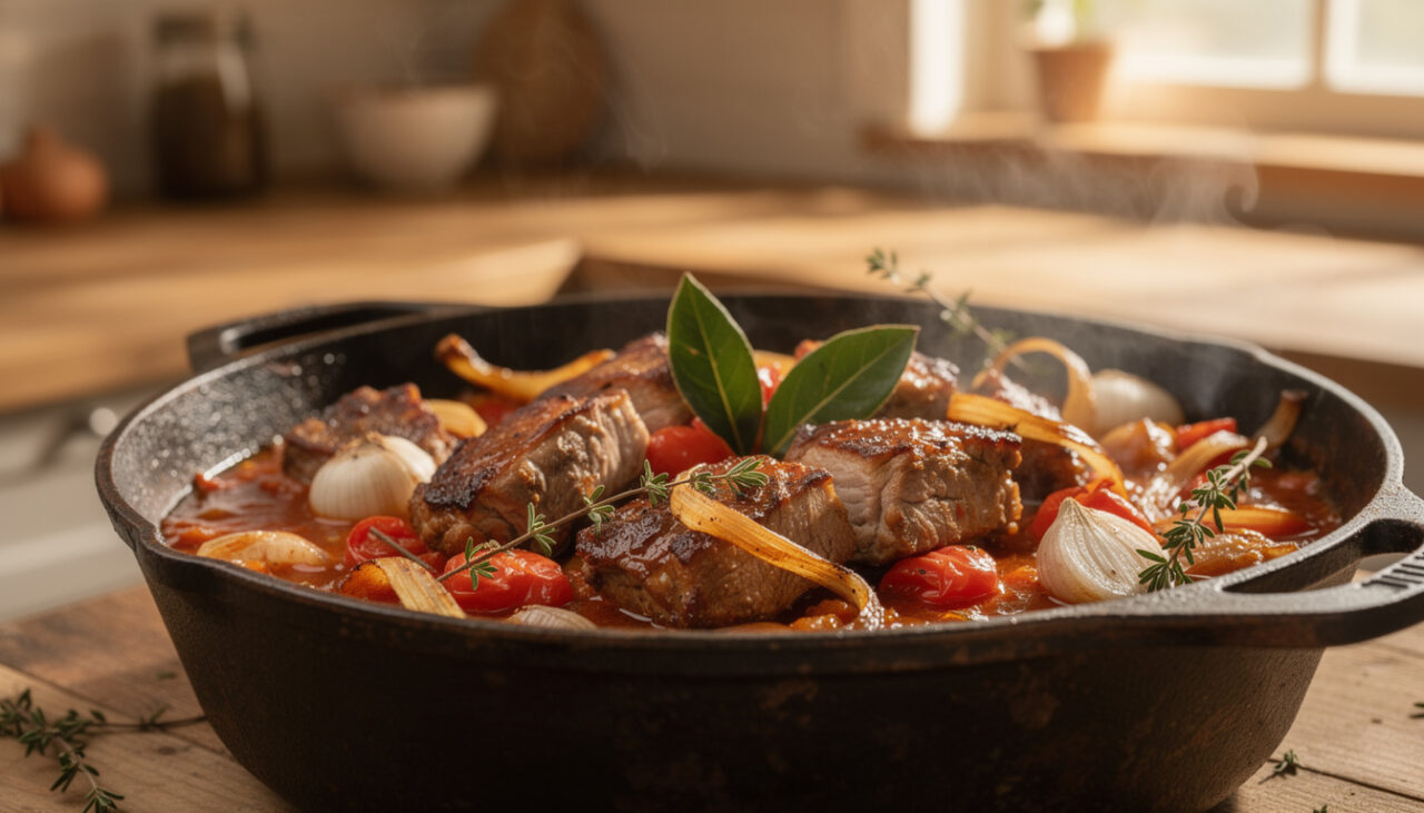 découvrez la recette authentique du sauté de porc façon marengo, un plat mijoté délicat qui embaume toute la maison de ses saveurs riches et réconfortantes.