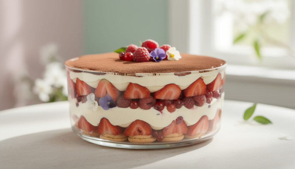 découvrez notre recette légère de tiramisu aux fruits rouges et chocolat blanc, parfaite pour le printemps. une douceur fraîche et gourmande à savourer sans modération.
