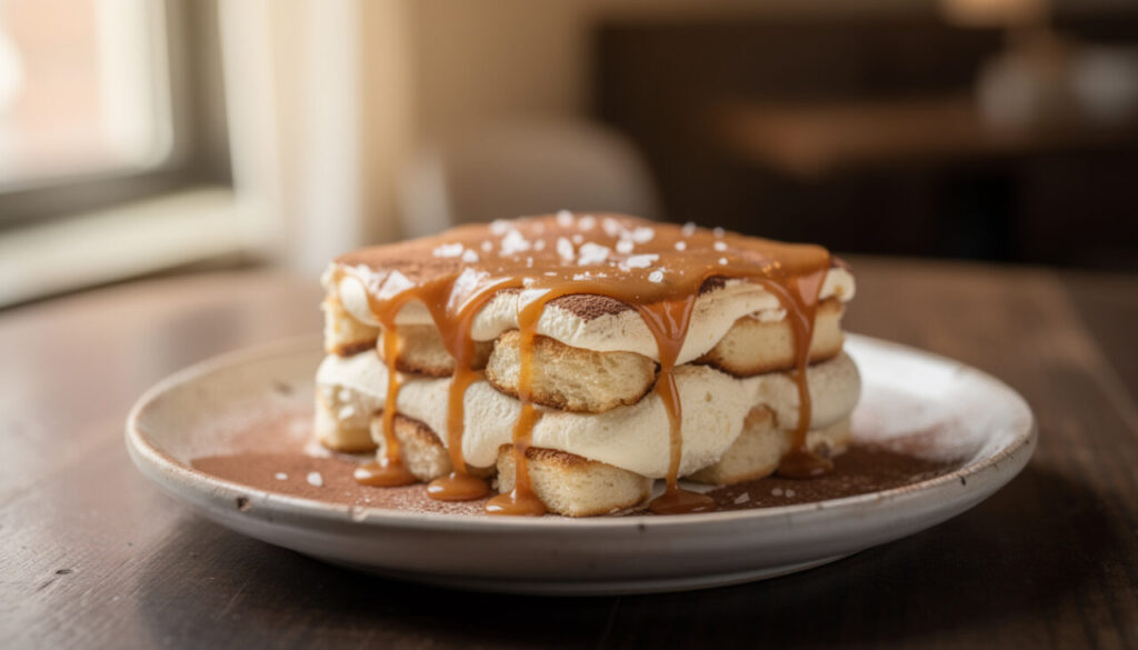 découvrez notre recette de tiramisu caramel beurre salé, une délicieuse alliance sucrée-salée qui apporte une touche d'originalité à ce dessert classique italien.